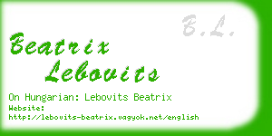 beatrix lebovits business card